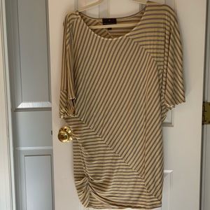 Yellow and gray striped top